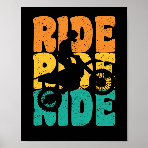 Ride vintage motocross motorsport retro motorcycle poster