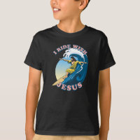 Ride With Jesus | Surfing Jesus Illustration