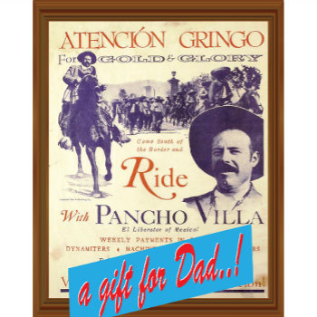 Ride With Pancho Villa Vintage Mexican Artwork Poster by Anarchasm at Zazzle