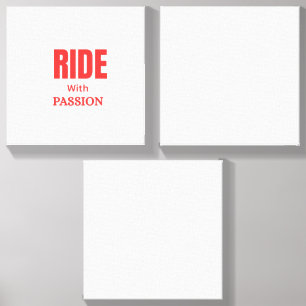 Ride With Passion – Inspirational Motorcycle Typog Canvas Photo Tile