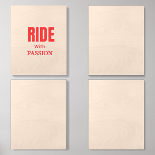 Ride With Passion – Inspirational Motorcycle Typog Wood Photo Tile