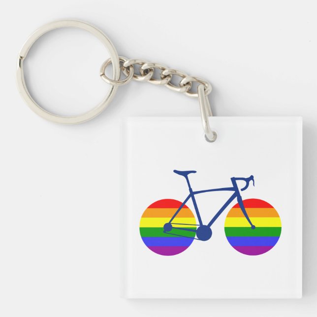 Ride With Pride Bike Keychain (Front)