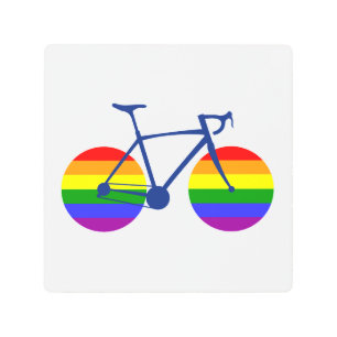 Ride With Pride Bike Metal Print