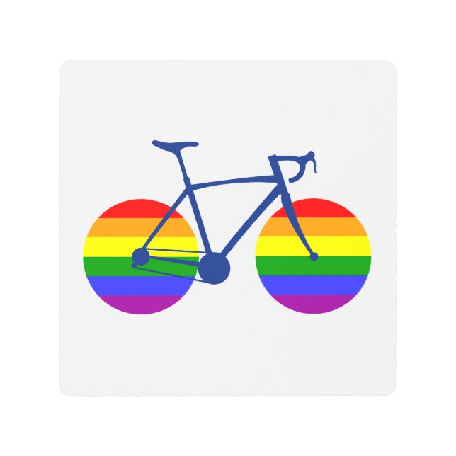 Ride With Pride Bike Metal Print (Front)