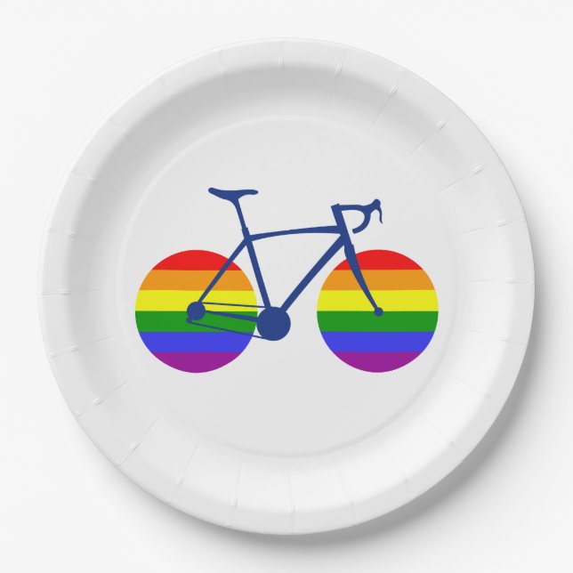Ride With Pride Bike Paper Plates (Front)