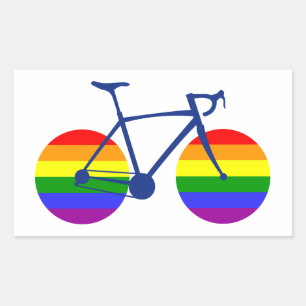 Ride With Pride Bike Rectangular Sticker