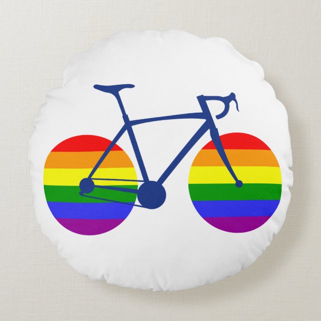 Ride With Pride Bike Round Pillow (Front)