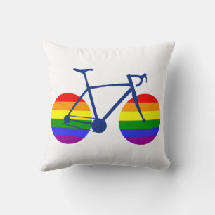 Ride With Pride Bike Throw Pillow