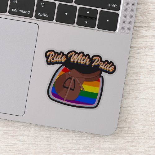 Ride With Pride _ LGBTQ English Saddle and Pad Sticker