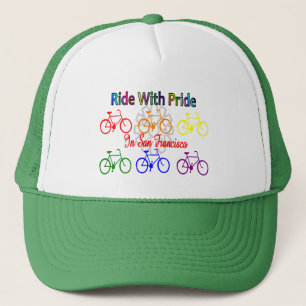 ride with pride SF--Gay Lesbian cyclist Trucker Hat