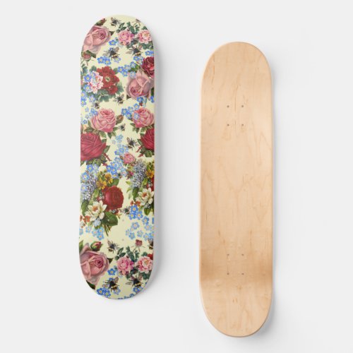 Ride with Roses Forget_Me_Nots and Bees Skateboard