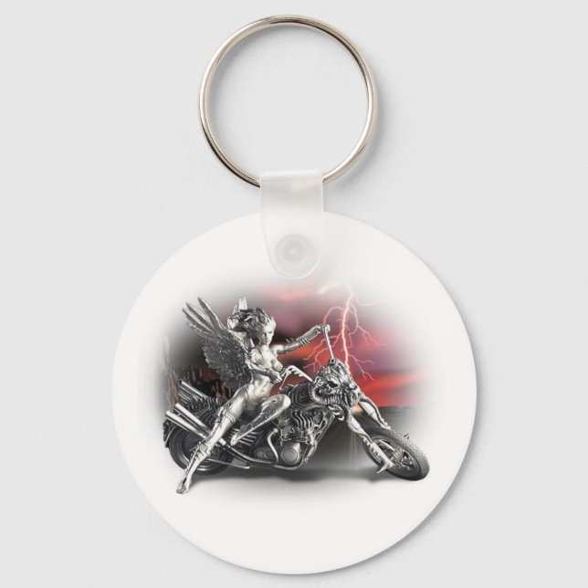 Ride with the Angels Keychain (Front)