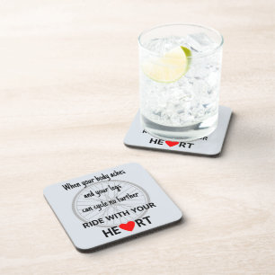 Ride with your heart motivation quote drink coaster