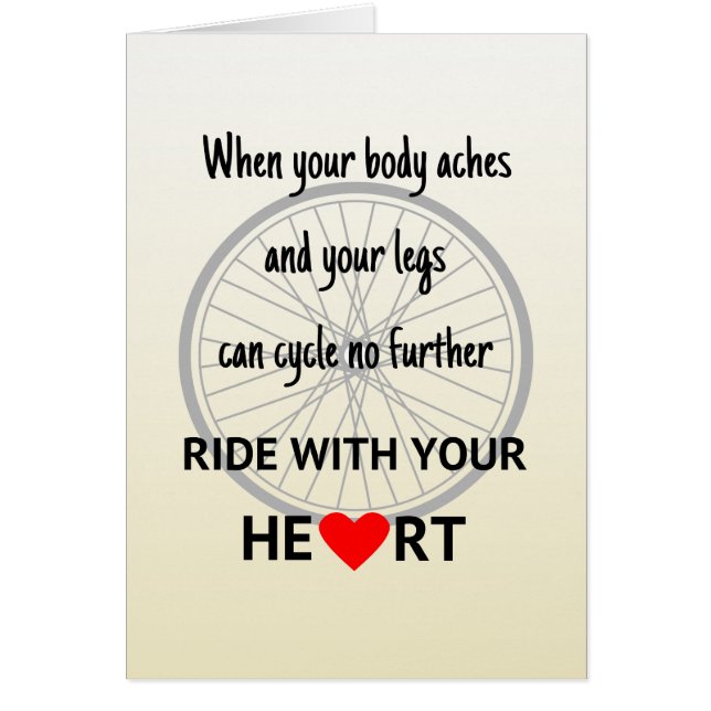Ride with your heart motivational cards (Front)