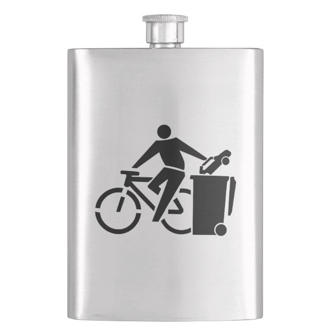 Ride Your Bike, Trash Your Car Flask (Front)