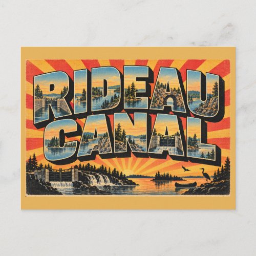 Rideau Canal ON Locks Lakes Heritage Art Postcard