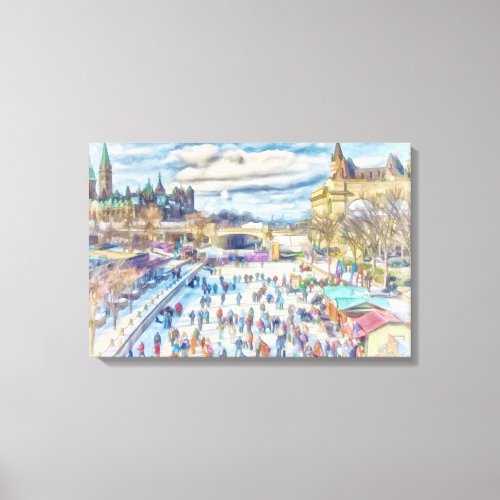 Rideau Canal Ottawa Canada Canvas Print