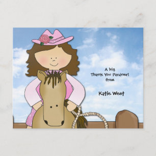 Ride'em Cowgirl Personalized Thank You/Notecard Thank You Card