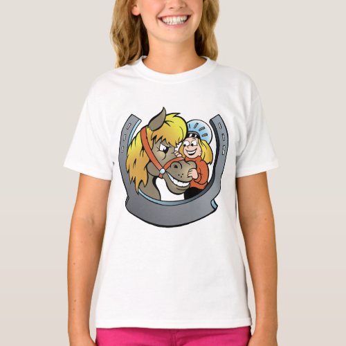 Rider And Horse Girls T_Shirt