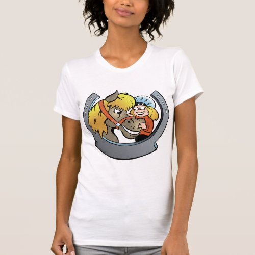 Rider And Horse Womens T_Shirt