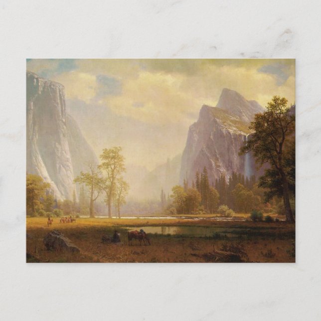 Rider at Lake in Canyon Painting Postcard (Front)