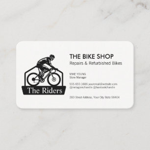 Rider Bicycle Logo Repair Seller Shop Appointment Card