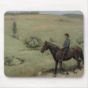 Rider in a Landscape, 1894 (oil on board) Mouse Pad
