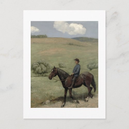 Rider in a Landscape 1894 oil on board Postcard