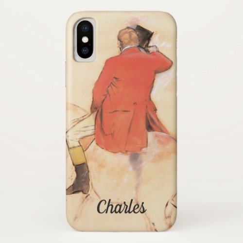 Rider in a Red Coat by Edgar Degas iPhone X Case