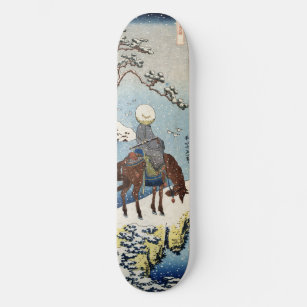 Rider in the Snow Hokusai winter japanese ukiyo-e Skateboard