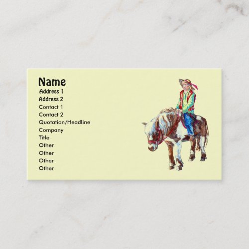 Rider on a pony business card