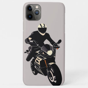 Rider on a Sportbike in Minimalist Modern Art iPhone 11 Pro Max Case