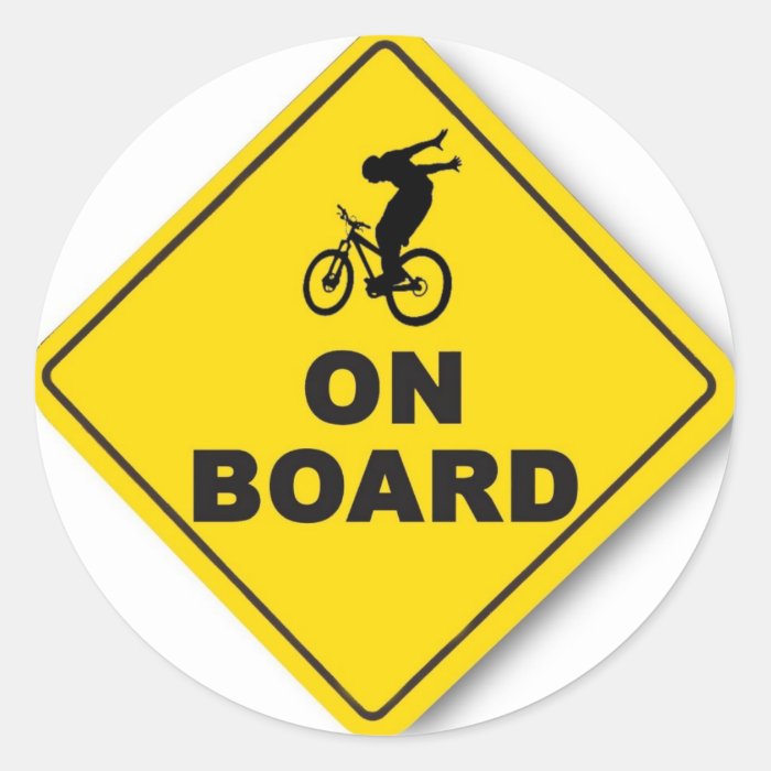 rider on board (round) stickers