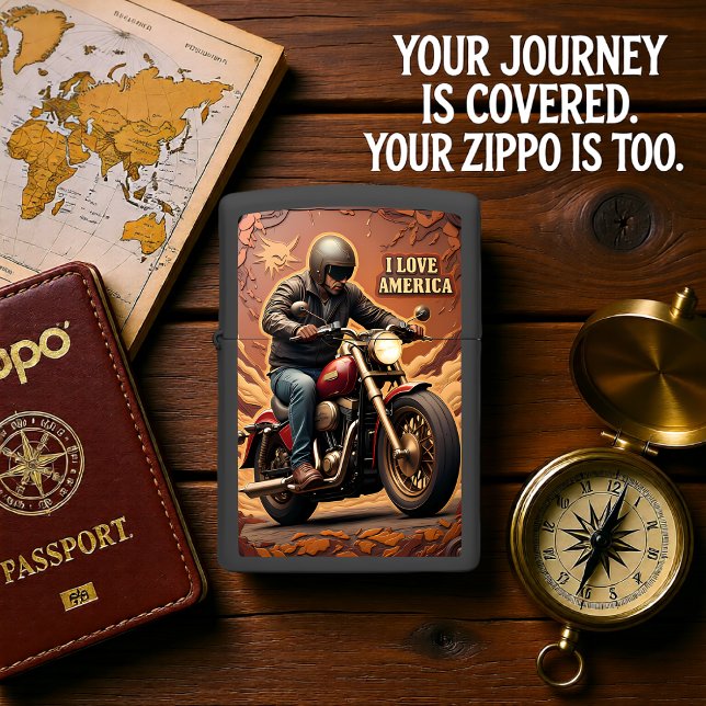 Rider Red Bike Highway Speed Zippo Lighter (Creator Uploaded)