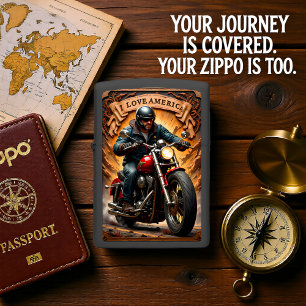 Rider Red Chopper Dusty Road Zippo Lighter