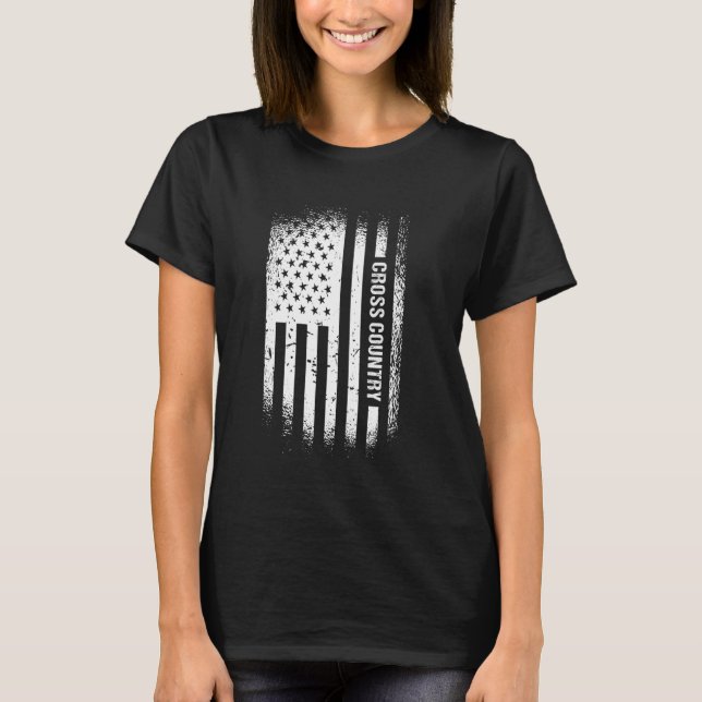 Rider Us Flag Cross Country T-Shirt (Front)
