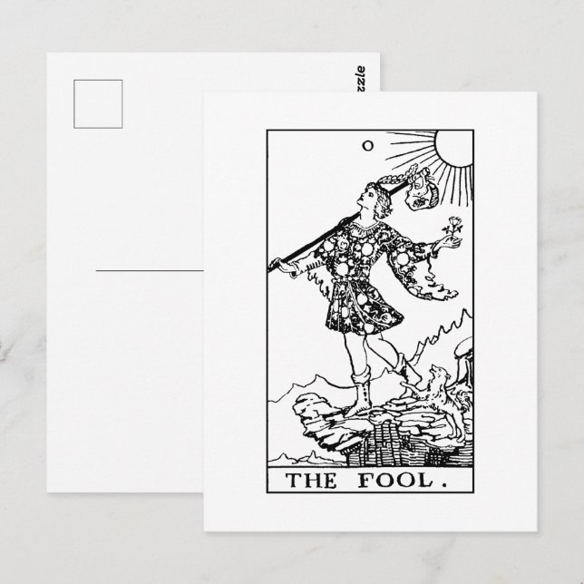 Rider Waite Tarot Major Arcana The Fool  Postcard (Front/Back)