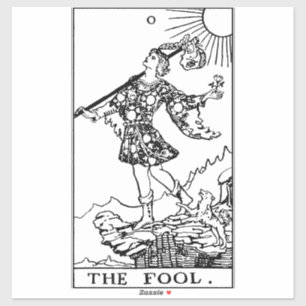 Rider Waite Tarot Major Arcana The Fool  Sticker