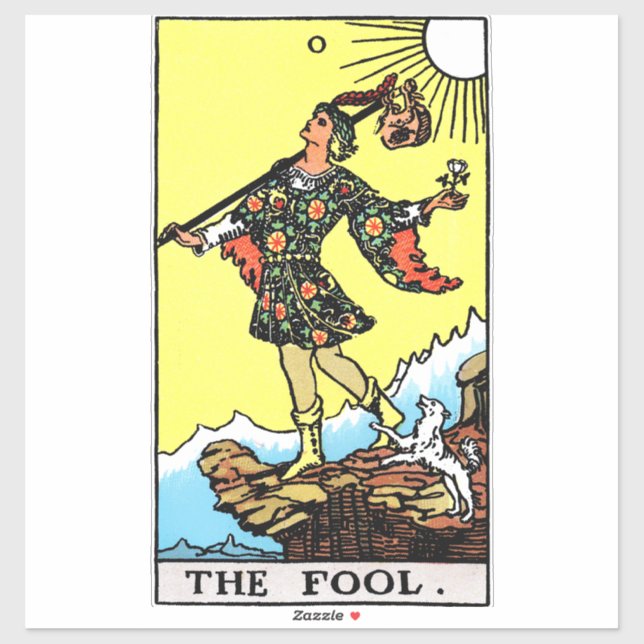 Rider Waite Tarot Major Arcana The Fool  Sticker (Sheet)