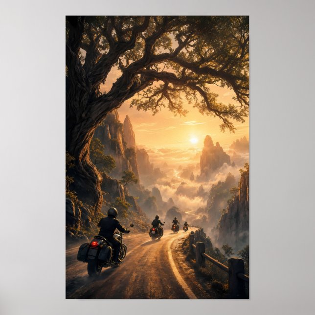 Riders Chasing Dawn Through Silence Poster (Front)