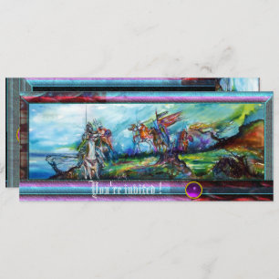 RIDERS IN STORM Knights Horseback Parchment Invite