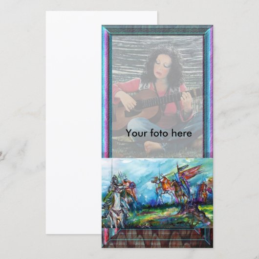 RIDERS IN STORM Medieval Knights Horseback Photo (Front/Back)