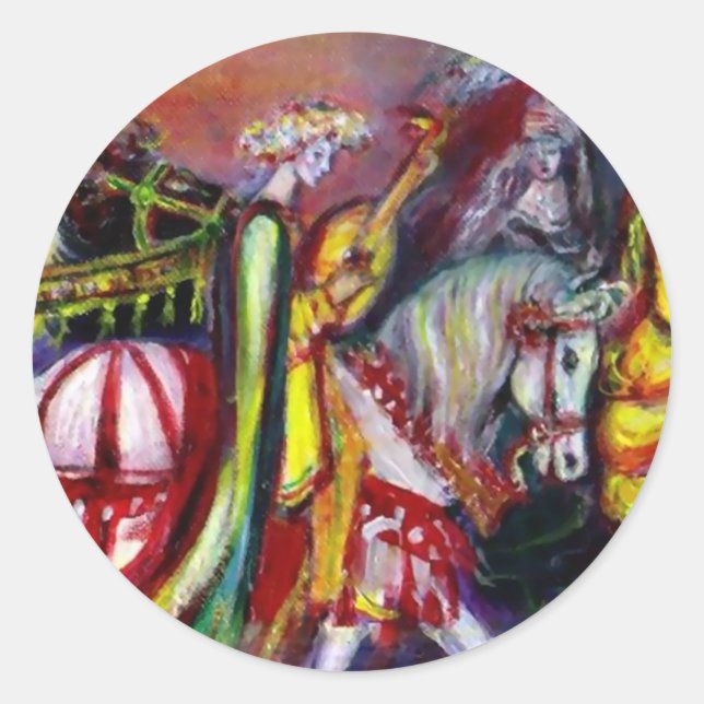 RIDERS  IN THE NIGHT detail Classic Round Sticker (Front)