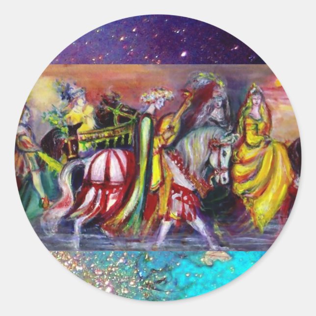 RIDERS  IN THE NIGHT detail Classic Round Sticker (Front)