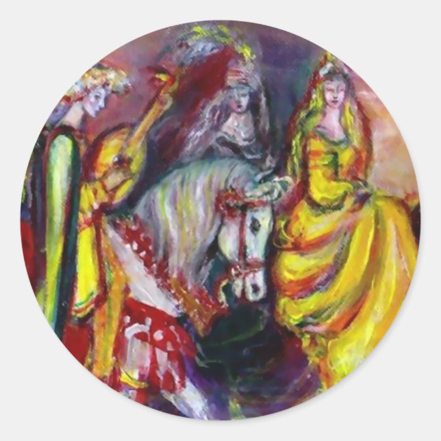 RIDERS  IN THE NIGHT detail Classic Round Sticker (Front)