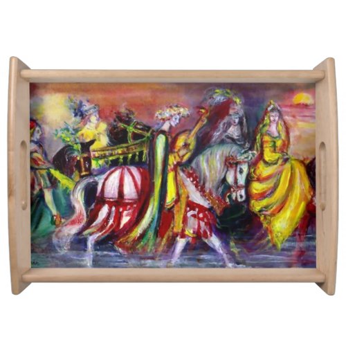 RIDERS IN THE NIGHT Fantasy Serving Tray