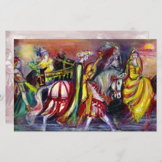 RIDERS  IN THE NIGHT Fantasy Stationery (Front/Back)