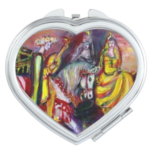 RIDERS IN THE NIGHT Heart Makeup Mirror
