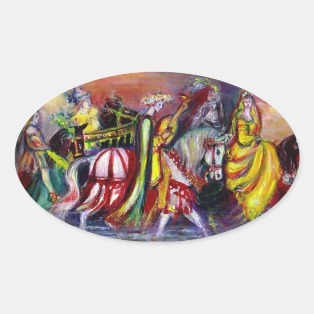 RIDERS  IN THE NIGHT OVAL STICKER (Front)