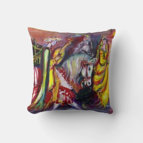 RIDERS IN THE NIGHT THROW PILLOW